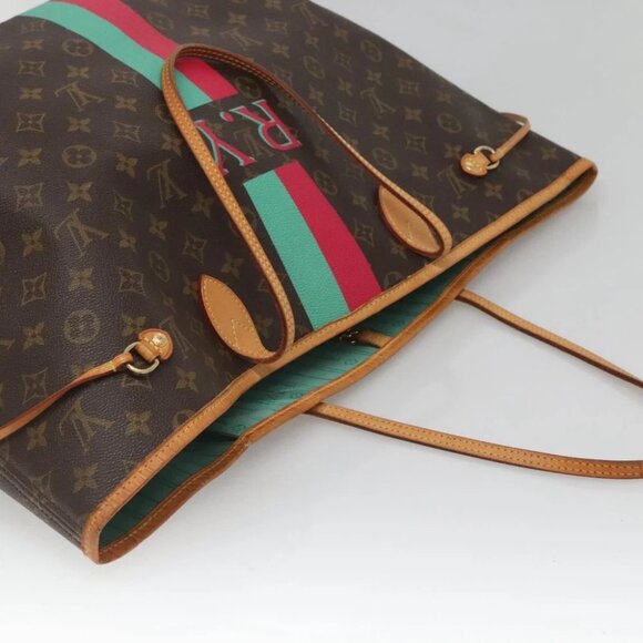 LOUIS VUITTON Monogram LV My Heritage Neverfull GM Tote Bag Red Green - Picture 7 of 14